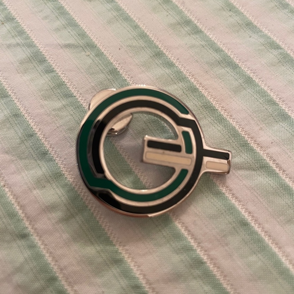 Proenza Schouler Q enamel brooch